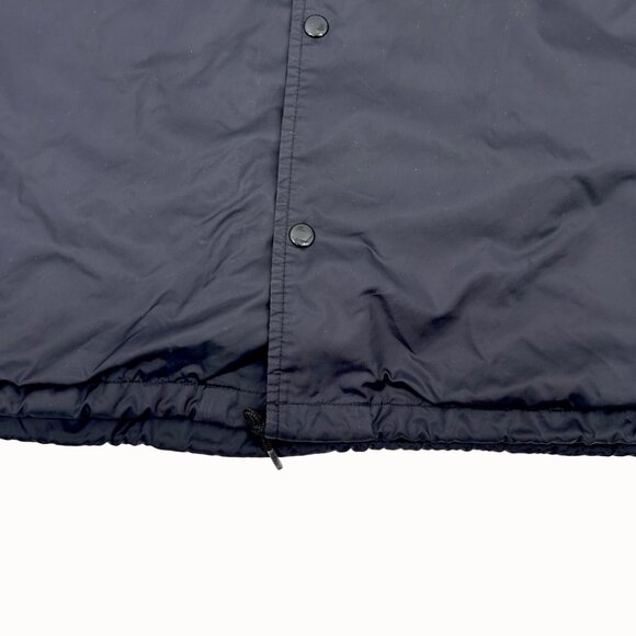 VINTAGE JERZEES BLACK NYLON WINDBREAKER LINED JACKET W/ DRAWSTRING BOTTOM 2XL - Picture 2 of 4